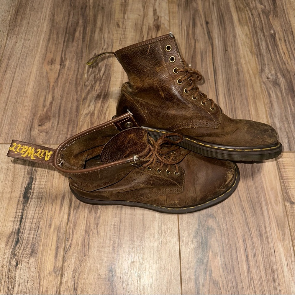 Dr. Martens Brown Ankle Boots with Iconic Stitching